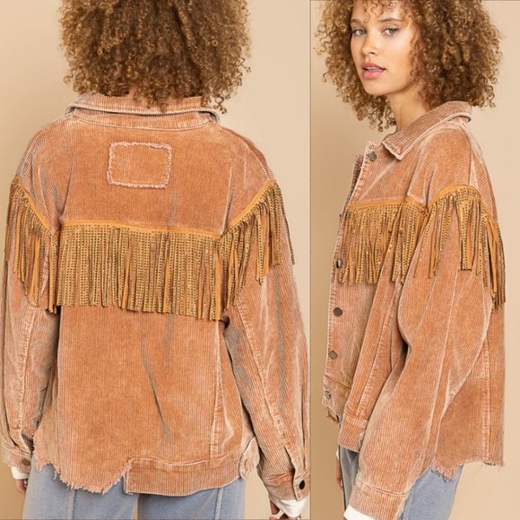 91567 POL Fringed Corduroy Jacket - Picture 5 of 5